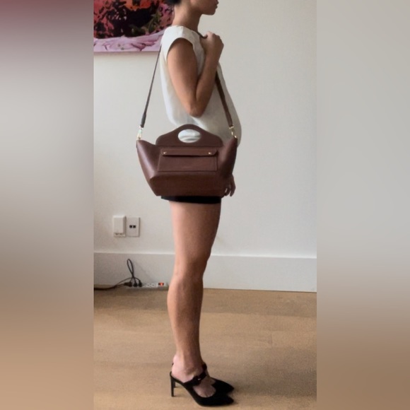 BWNT Authentic Burberry 2021 Runway Small Soft Pocket Tote, in tan - Picture 16 of 16